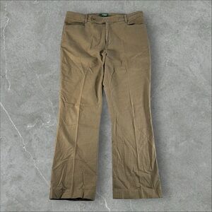 Lauren Ralph Lauren Pants Womens 14 Tan‎ Houndstooth Glen Check Chino Adelle